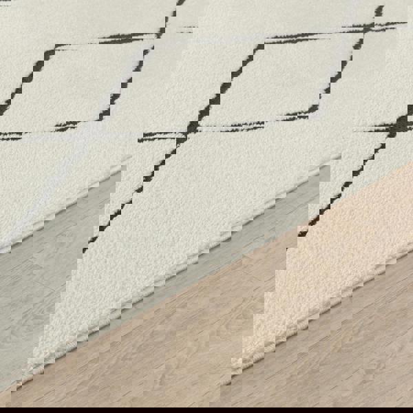 Livabliss Freud-Modern Ivory Black High Pile Rug