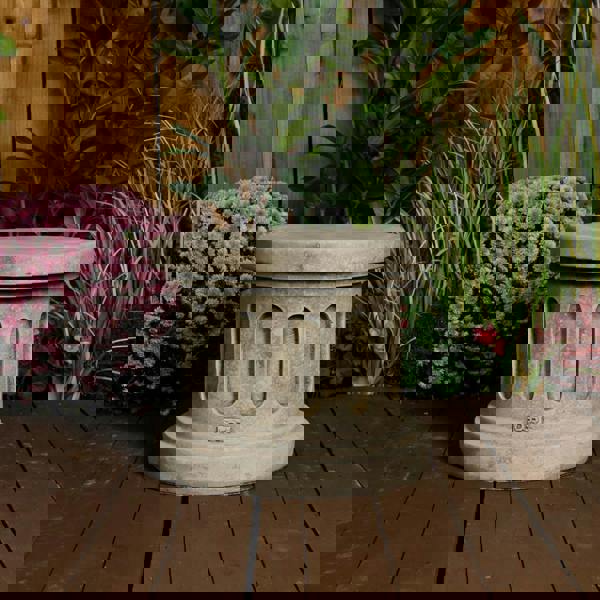 Stone Cast Fluted Round Column Pedestal