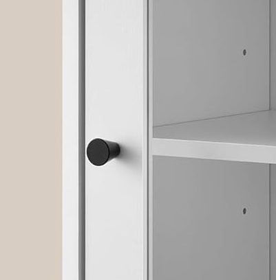 Modcraft Free-Standing Tall Bathroom Cabinet with Drawer, Glass Door & Open Shelf - Cloud White
