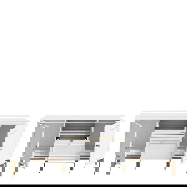 Furniture To Go Wensley 2 Door 1 Drawer TV Unit in Light Grey and Oak