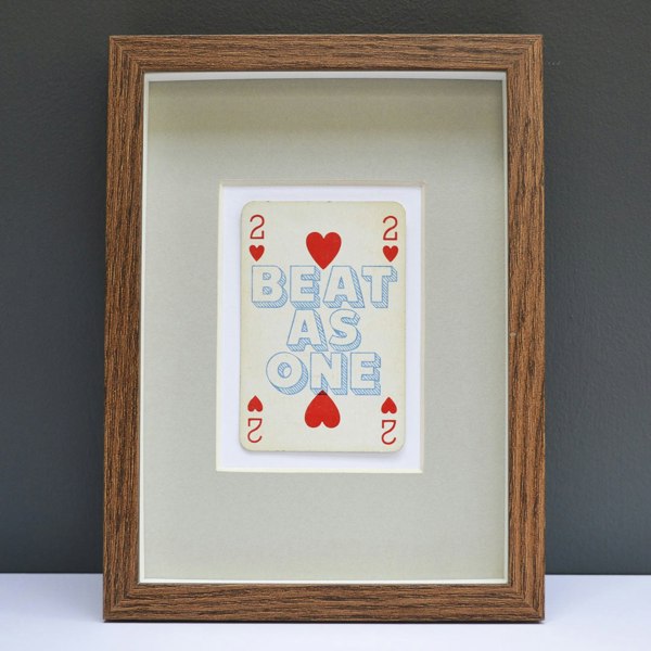 Hands & Hearts Two hearts beat as one playing card print