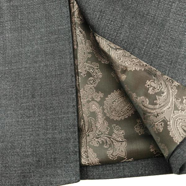 Men’s Grey Double-Breasted Wool Blend Suit