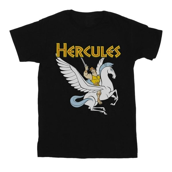 Disney Girls Hercules With Pegasus Cotton T-Shirt - Black