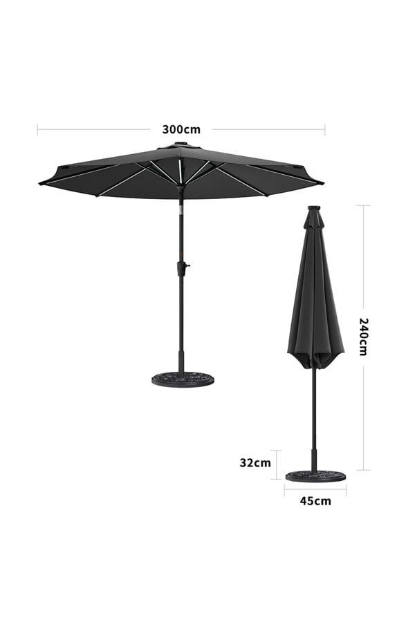 Living and Home 2 Person Patio Garden Dining Set With Umbrella