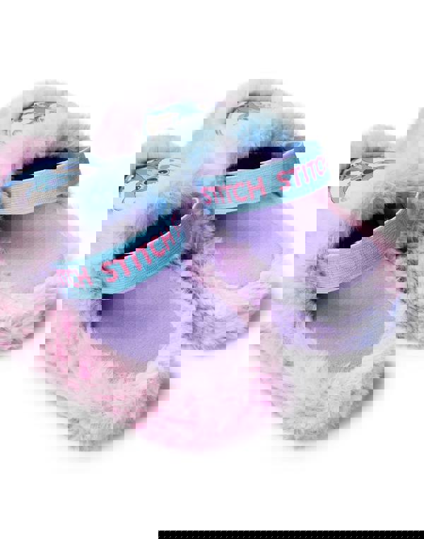 Disney Womens Multicoloured Fluffy Ombre Stitch Character Slider Slippers