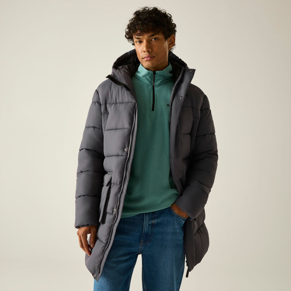 Regatta Mens Marek Longline Hybrid Jacket - Iron/Black
