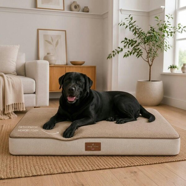 Snug and Cosy Pets Heritage Tweed Orthopaedic Pet Lounger - Comfort & Support
