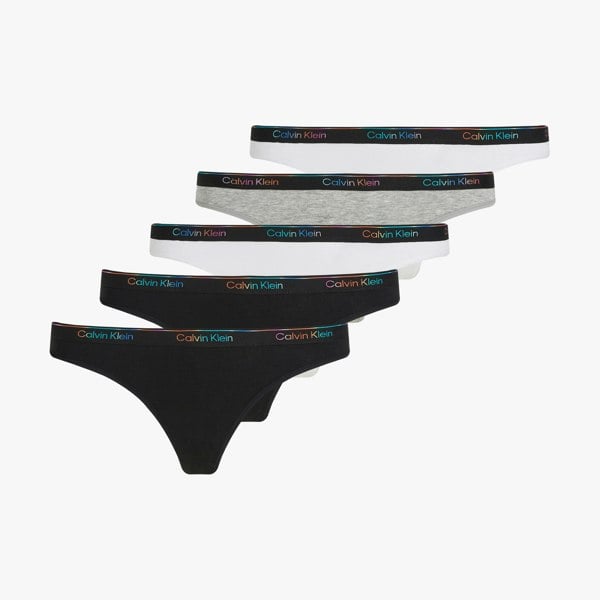 Calvin Klein ICON LOGO 5 Pack Womens Thongs Multicoloured