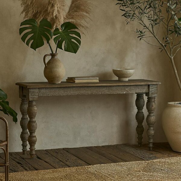Wyld Haus Montaine Mid Century Wide Brown Wood Console Table