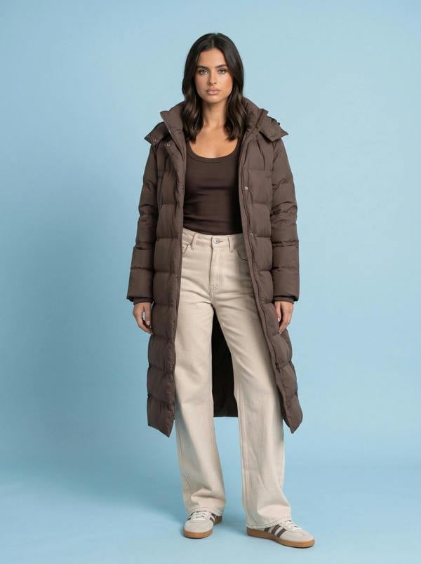 Urban Bliss Seamless Puffer Jacket Chocolate