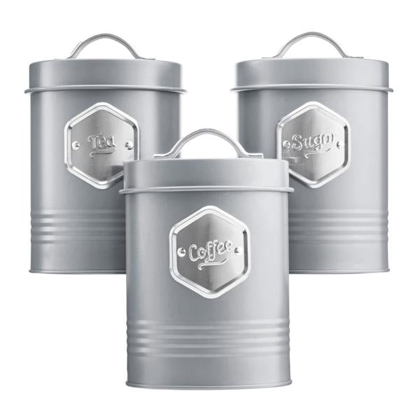 Cooks Professional 3 Piece Kitchen Storage Set | Grey / Silver