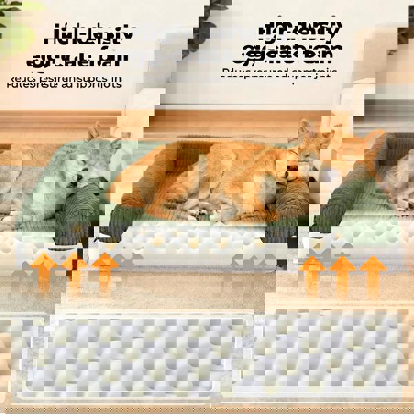 Skylos Pet Bed Orthopedic Small Dog Washable Waterproof Corduroy Wear Resistant Green