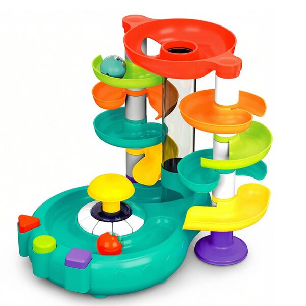 deAO Toys deAO Ball Drop Educational Piano Toy with Press‑to‑Lift Ball, Piano Keys, Music & Story Modes, Colourful Ball Track Playset for Kids Age 3+