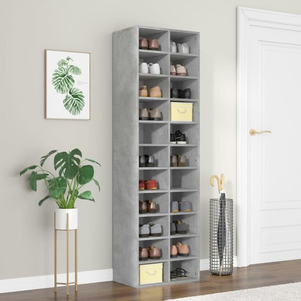 Berkfield Shoe Cabinet Concrete Grey 54x34x183 cm Engineered Wood