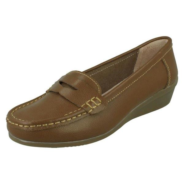 Down to Earth Ladies Down To Earth Wide Fit Wedge Heel Casual Shoes F3124