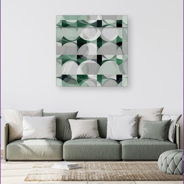 Warren Reed Geometric Grey Green Canvas