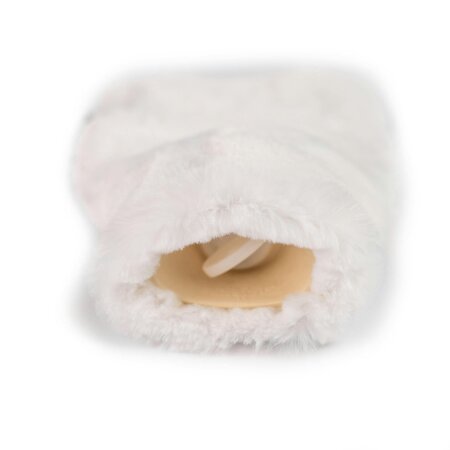 CosyPanda Mini Silky Soft White Faux Fur Hot Water Bottle