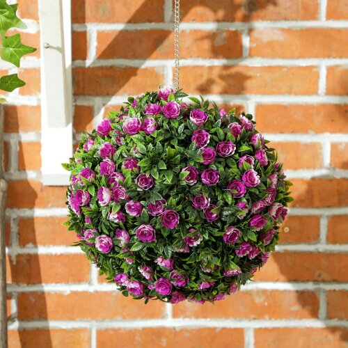 Wyld Haus Liso Set Of 2 Artificial UV Resistant Rose Style Topiary Balls H8 28cm