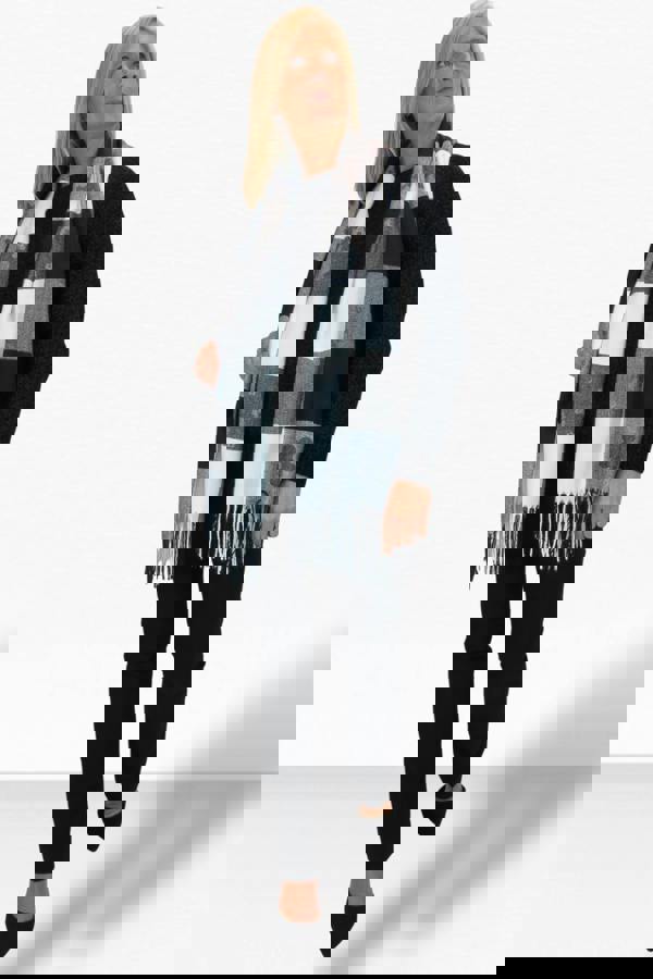 Paulo Due Wool Blend Pashmina Scarf With Floral Details