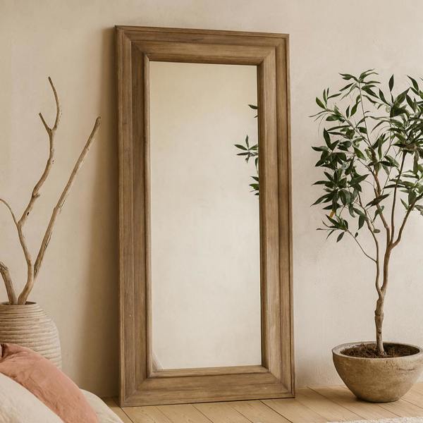 Wyld Haus Rustic Wood Framed Rectangular Mirror