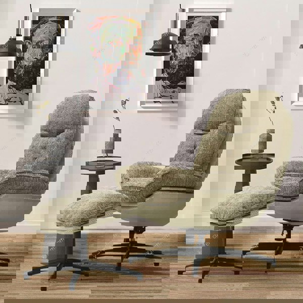 Chenille Lounge Chair with Footstool Living and Home