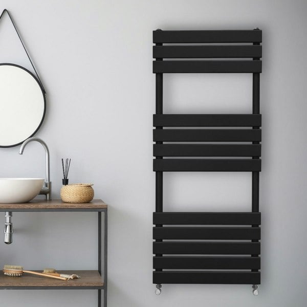 Monstershop Flat Panel Towel Radiator – 1200mm x 450mm – Black