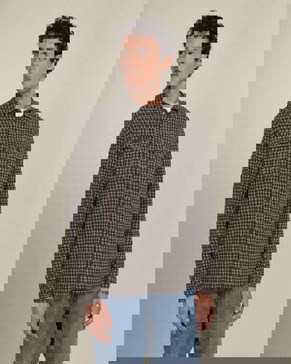 Larsson & Co Ommel - Houndstooth Jersey Casual Overshirt
