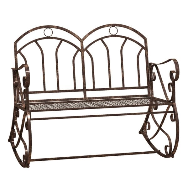 Wyld Haus Lesu Metal Bronze Iron Garden Outdoor Rocking Chair