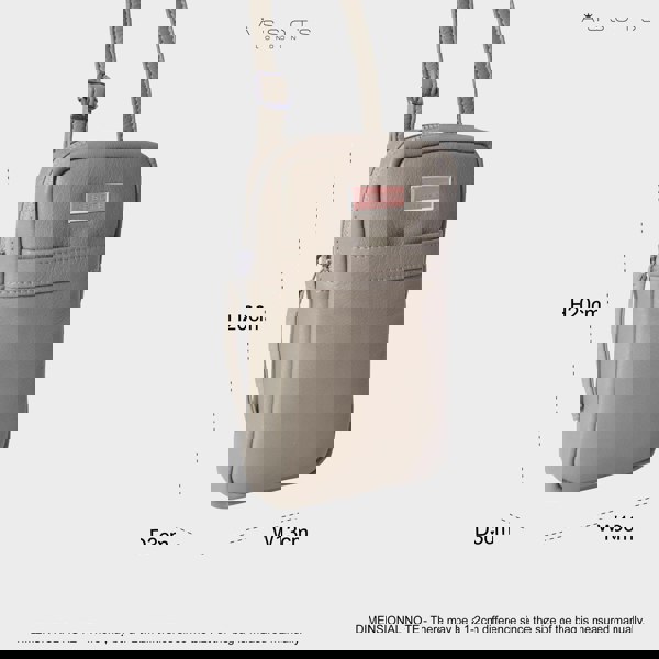 Assots London 'LEO' Beige Nappa Real Leather Crossbody Mobile Phone Bag