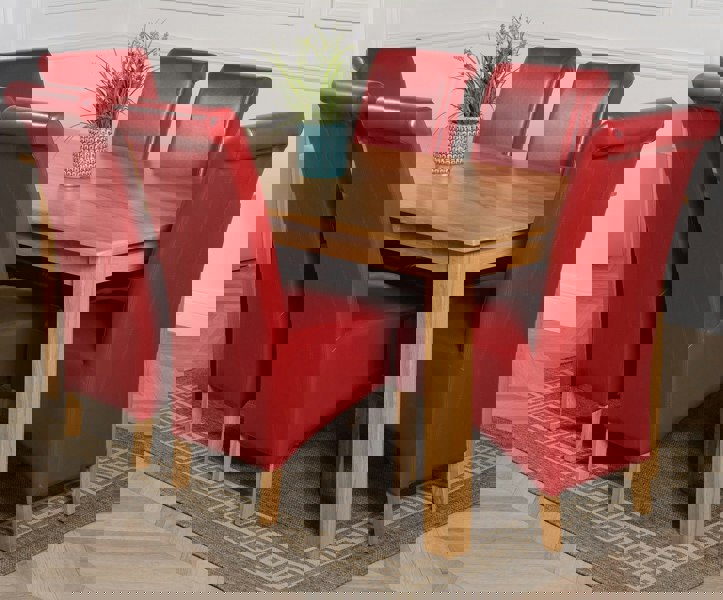 That's Furniture Oslo 180 x 90cm Large Oak Dining Set with Montana Leather Chairs