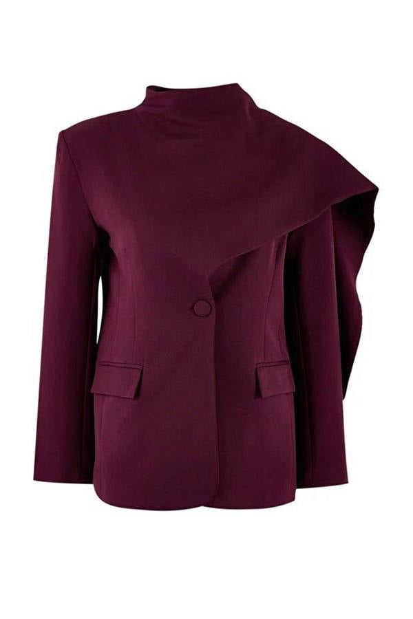 WOVCOR Shawl Collar Regular Fit Woven Lined Padded Blazer Jacket