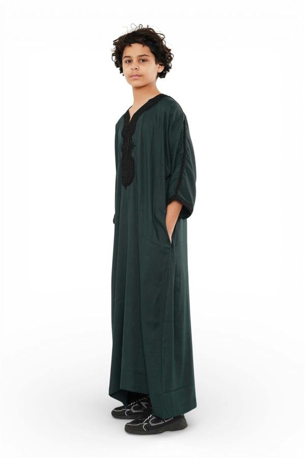 Infinity Leather Kid's Boys Moroccan Thobe Jubba Robe Eid Djellaba Gandoura - K-HM62