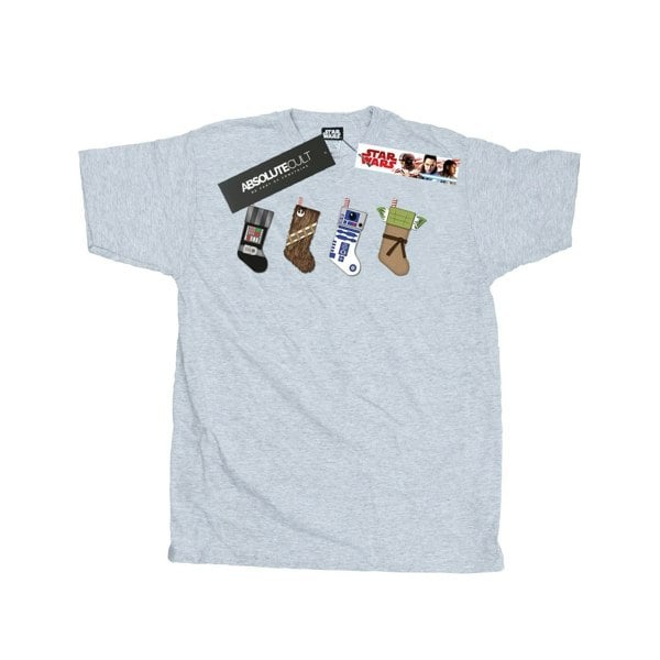 Star Wars Mens Christmas Stockings T-Shirt - Sports Grey