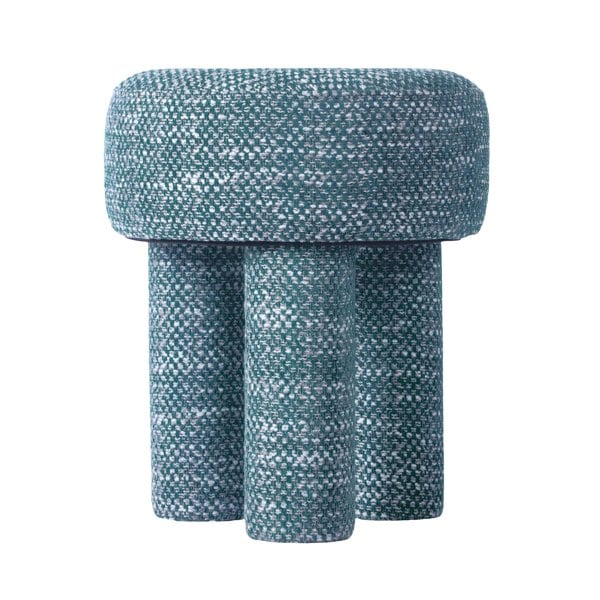 Furniture Edit Claire Teal Knubby Stool