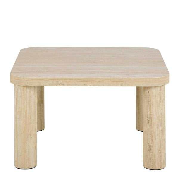 Wyld Haus Frankfurt Square Travertine Effect Coffee Table Rounded Corners