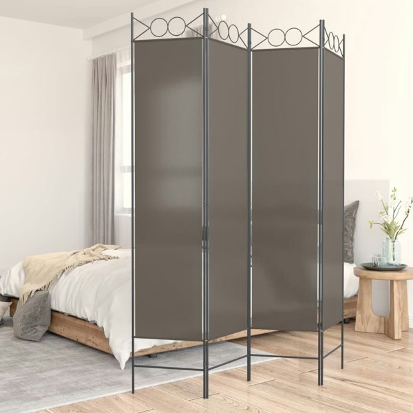 Berkfield 4-Panel Room Divider Anthracite 160x220 cm Fabric