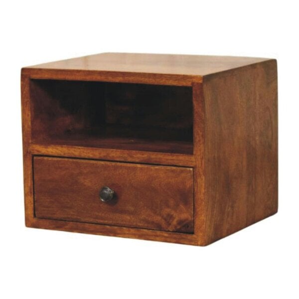 Wyld Haus Cortina 1 Drawer Mango Wood Wall Mounted Bedside Table