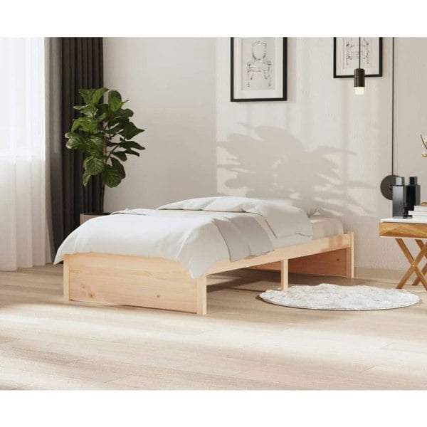 Berkfield Bed Frame White Solid Wood 100x200 cm
