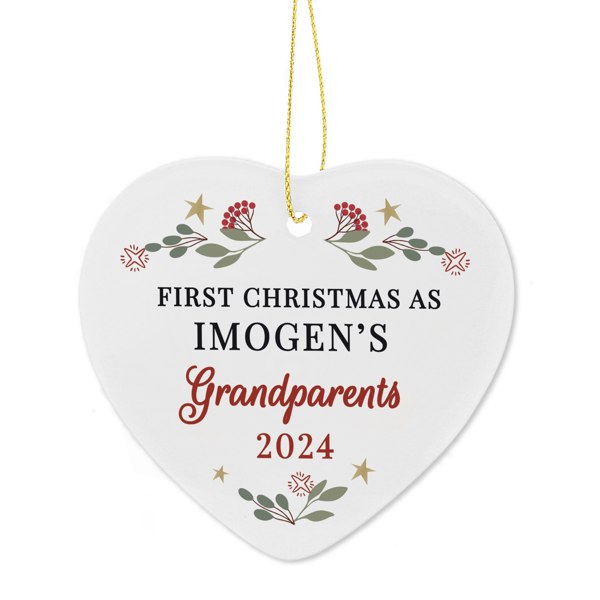 Personalised Memento Company Personalised First Christmas As Grandparents Tree Decoration