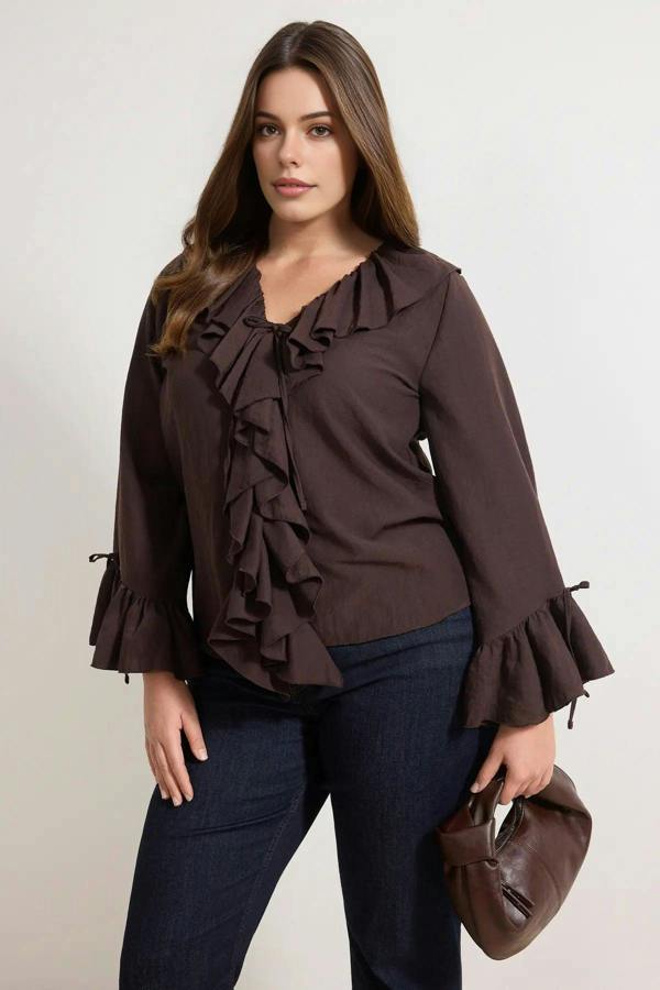 WOVCOR Woven Plus Size Blouse