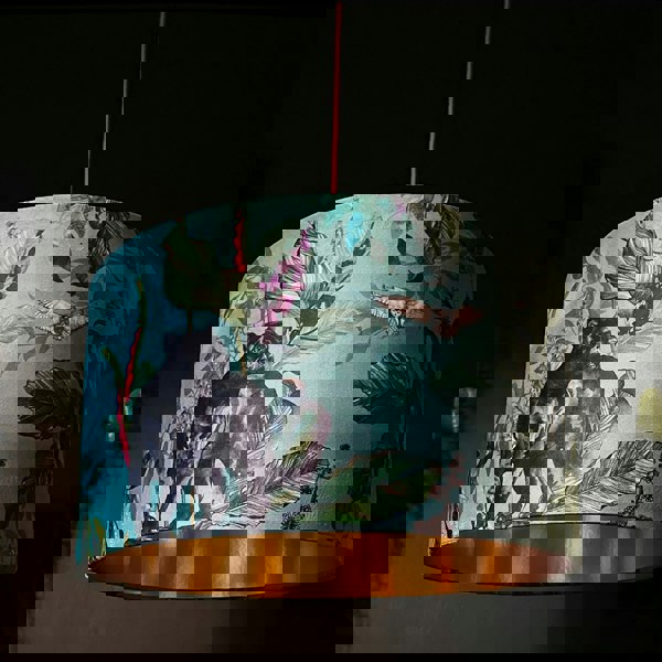 Handmade Velvet Lampshade with Gold Lining in Lithium