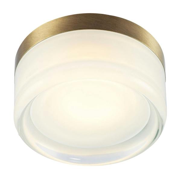 Designer Antique Brass LED Bathroom Ceiling Light with Opal Glass Image 4