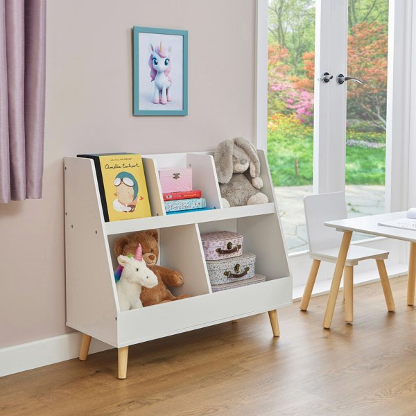 Liberty House Toys Kids White Sloping Bookcase