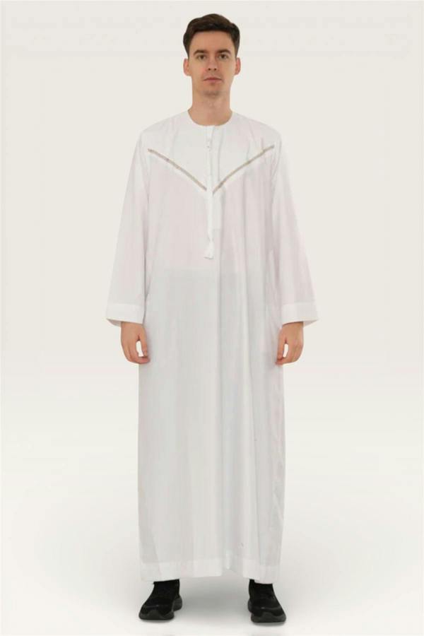 Infinity Leather Men's Eid Moroccan Thobe Robe Djellaba Ramadan Eid Jubba- HM10