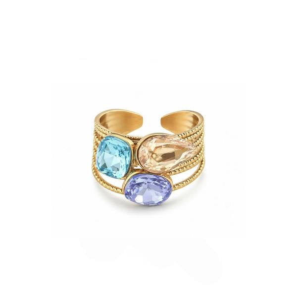 Kaia Luxe 18k Gold Plated Gemstone Statement Ring LUXE TONES