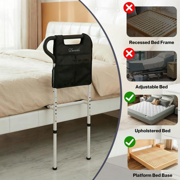 Levede Safety Bed Rails Adjustable for Elderly Adult Seniors Assit Mobility Aid