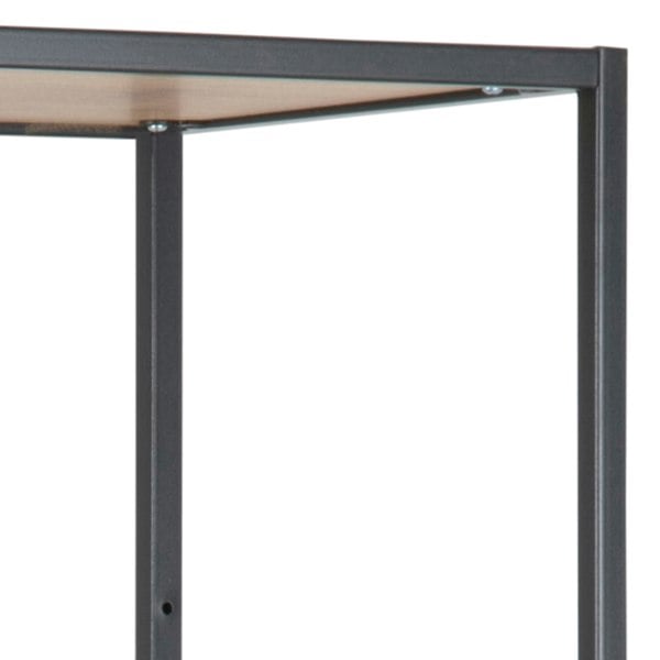 Furniture To Go Seaford Tall Black Metal Bookcase with 5 Shelves in Oak