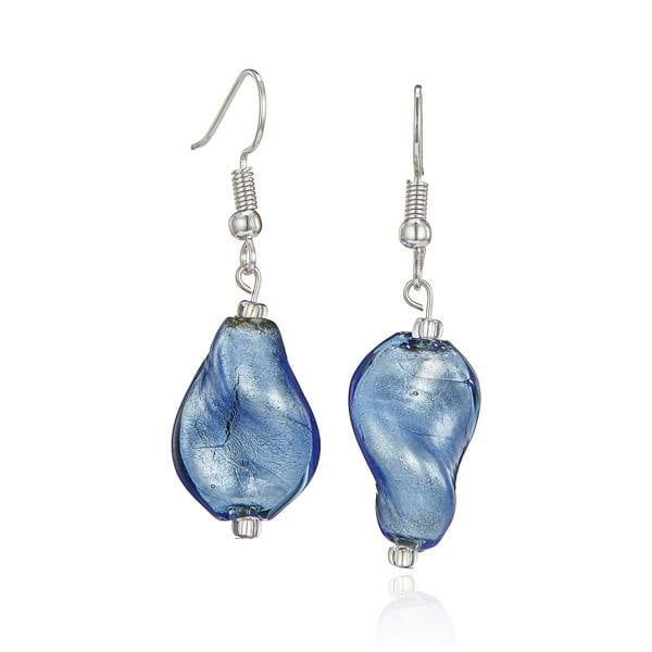 Pia Spirits Renewed Blue Murano Glass Drop Earrings