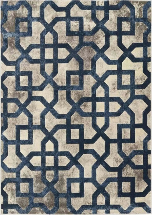 Shop Avanti Navy Moroccan Rug | Modern Geometric Design