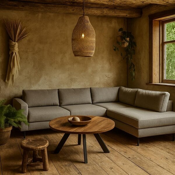 Wyld Haus San Sebastian Right Hand Corner Sofa Upholstered Light Grey Fabric